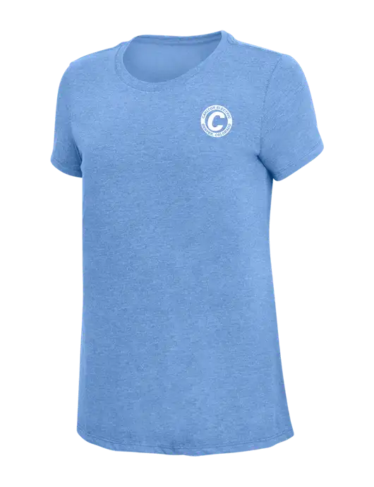 Womens Simply Soft Maritime Frost 4.5oz Poly/Combed Ring Spun Cotton T-Shirt
 w/Carlton Electric Logo