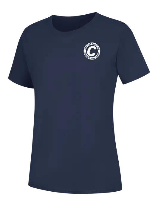 Womens Navy Core Blend Tee w/Carlton Electric Logo